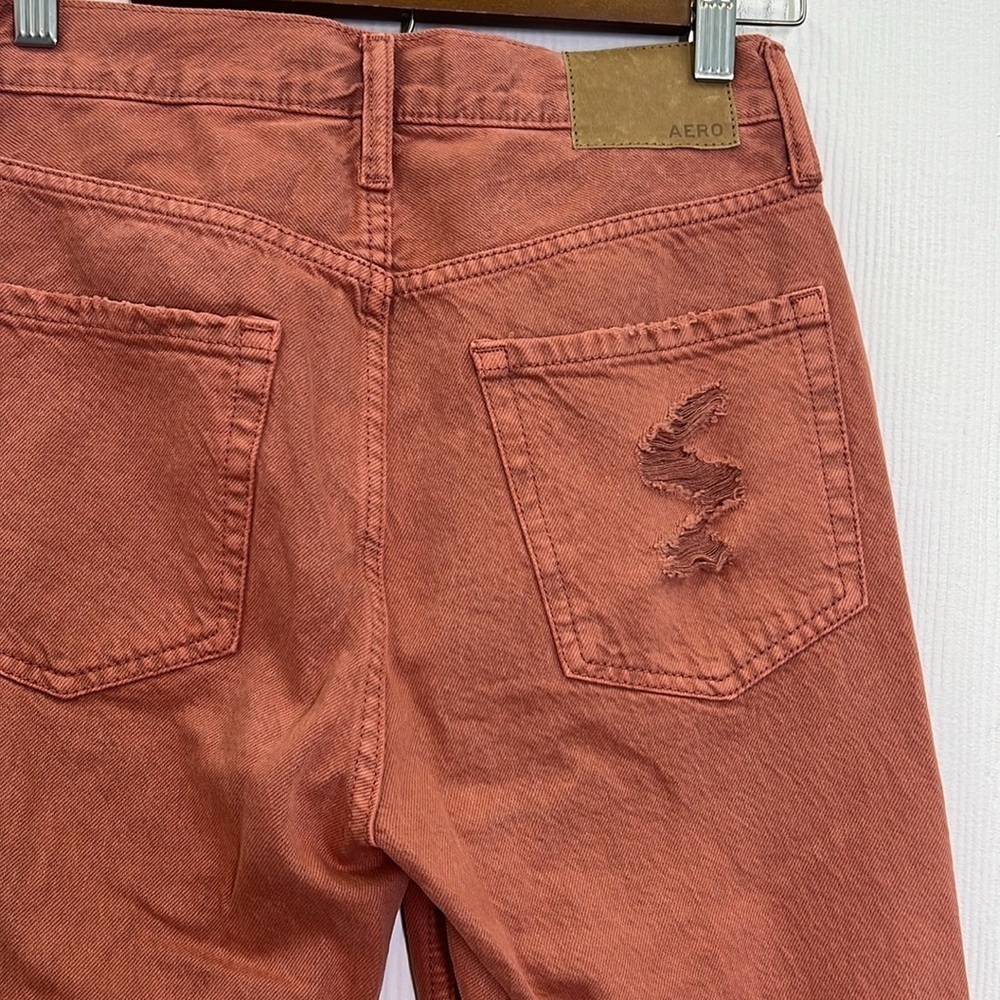 Aeropostale - Distressed Dark Pink 90s Baggy High Waisted Jean Size 2Regular - Picture 11 of 13